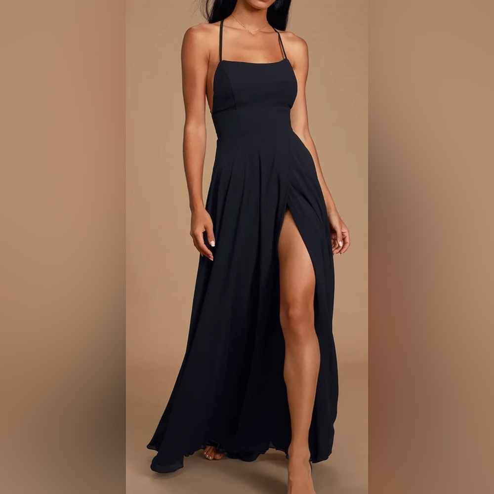 Prom/Gala/Wedding Dreamy Romance Black Backless Maxi Dress by Lulus size xs